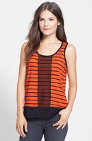 Thumbnail for your product : Vince Camuto Mesh Panel Stripe Tank