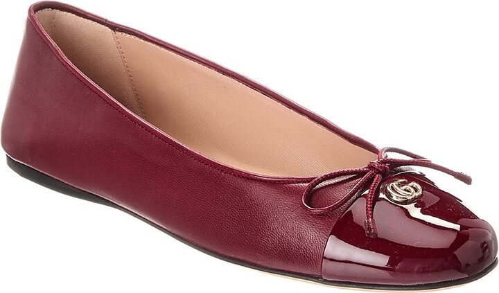 Gucci Double G Leather Ballet Flat