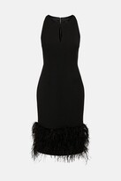 Thumbnail for your product : Karen Millen Structured Crepe Feather Hem Dress
