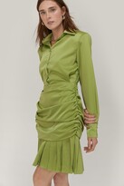 Thumbnail for your product : Nasty Gal Womens Statement Shoulder Satin Mini Shirt Dress