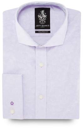 Jeff Banks - Big And Tall Lilac Floral Print Cutaway Collar Tailored Fit Shirt