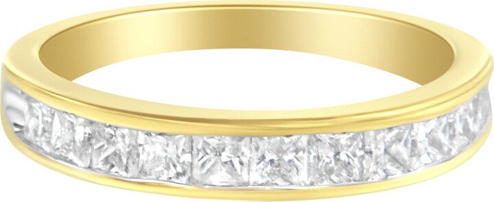 Haus of Brilliance Women's 18K White Gold Princess Cut Diamond Band Ring