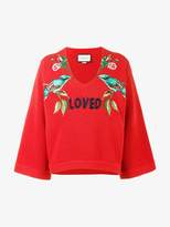 Gucci Loved bird embroidered top 