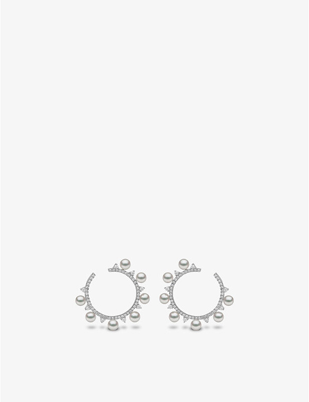 Yoko London Sleek 18ct White Gold 0.704ct Diamond and Pearl Earrings