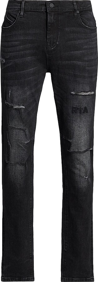 RtA Men's Bryant Distressed Skinny Jeans - Distressed Grey - Size 28