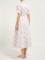 Thumbnail for your product : Emilia Wickstead Sienna Boat-print Midi Dress - Pink Print