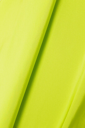 Carolina Herrera Strapless Layered Silk-faille Gown - Lime green