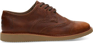 Toms Dark Brown Pull Up Leather Men's Brogues