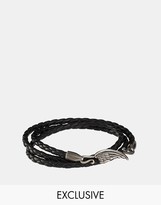 Thumbnail for your product : Simon Carter Plaited Leather Wing Bracelet Exclusive To Asos