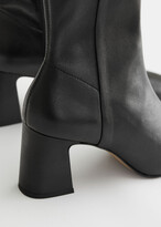 Thumbnail for your product : And other stories Almond Toe Leather Sock Boots
