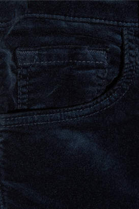 J Brand Selena Cropped Velvet Flared Pants - Navy