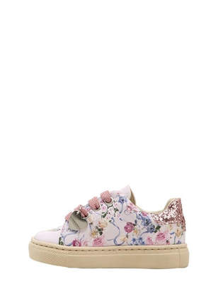 MonnaLisa Snow White Printed Faux Leather Sneakers