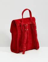 Thumbnail for your product : ASOS Design DESIGN suede mini backpack with ring