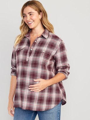 Old Navy Maternity Utility Flannel Boyfriend Shirt