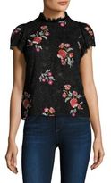 Thumbnail for your product : Rebecca Taylor Floral Lace Embellishments Top