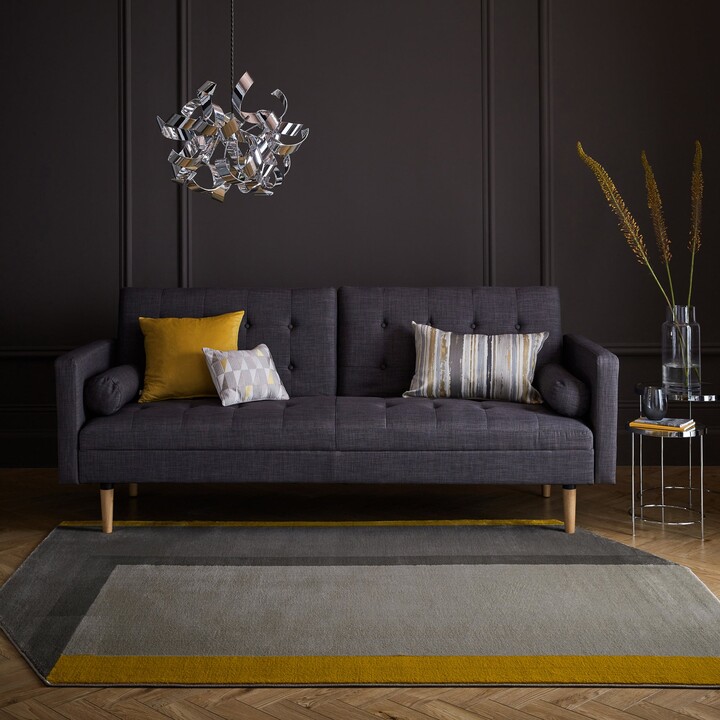 Dunelm Jasper Shaped Rug Grey and Yellow ShopStyle