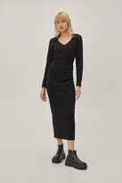 Thumbnail for your product : Nasty Gal Womens Ribbed Midaxi Collared Dress