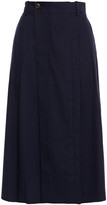 Thumbnail for your product : Vince Pleated Linen And Cotton-blend Culottes