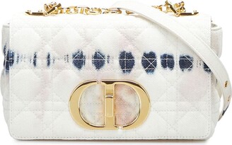 Dior Pre-owned Medium Cannage Caro Shoulder Bag - White