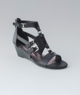 Thumbnail for your product : Denver Hayes Gina Black Leather Gladiator Wedge