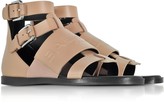 Thumbnail for your product : Balmain Powder Pink Leather Clothilde Flat Sandals