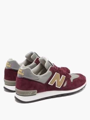 New Balance Made In Uk 670 Suede And Mesh Trainers - Burgundy/grey
