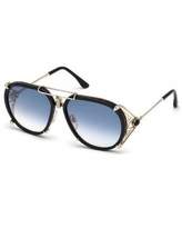 Thumbnail for your product : Roberto Cavalli Snakeskin Aviator Sunglasses, Gold/Brown