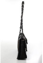 Thumbnail for your product : Luella Brown Suede Silver Tone Woven Notched Buckle Detail Shoulder Handbag