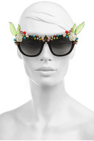 Thumbnail for your product : Swarovski Anna-Karin Karlsson Tropical crystal-embellished D-frame acetate sunglasses