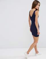 Thumbnail for your product : ASOS Petite PETITE V Neck Dress in Rib