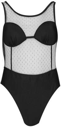 boohoo Mesh Moulded Swimsuit