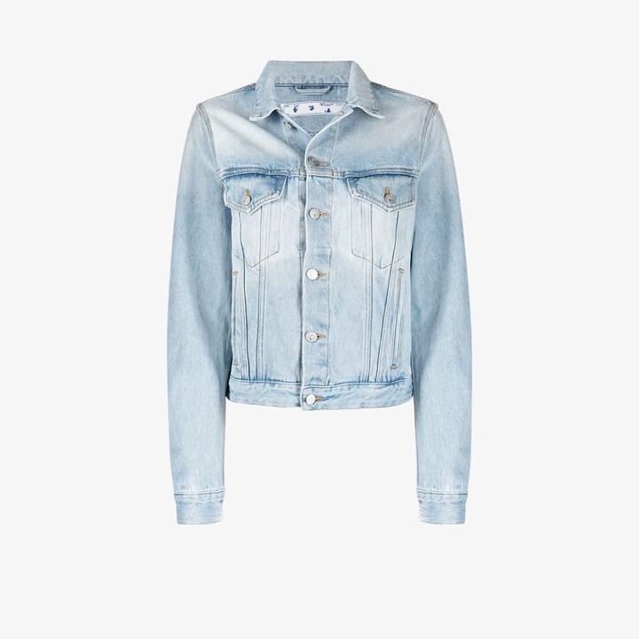 off white cropped denim jacket