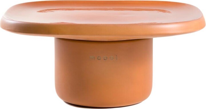 Moooi Obon Square Low Ceramic Table In Terracotta Finish By Simone Bonanni