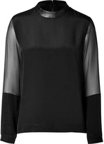 Thumbnail for your product : Tibi Silk Top in Black with Leather