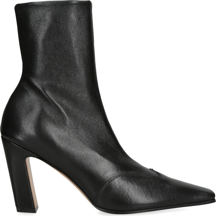 KHAITE Leather Nevada Ankle Boots 85