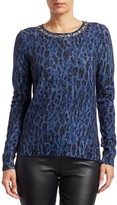 Thumbnail for your product : Saks Fifth Avenue COLLECTION Embellished Leopard-Print Cashmere Sweater