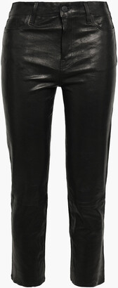 J Brand Ruby Cropped Leather Slim-leg Pants