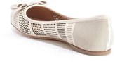 Thumbnail for your product : Ferragamo Silk Perforated Leather Bow Detail Flats