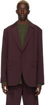 Thumbnail for your product : Deveaux Burgundy Bonded Wool Blazer