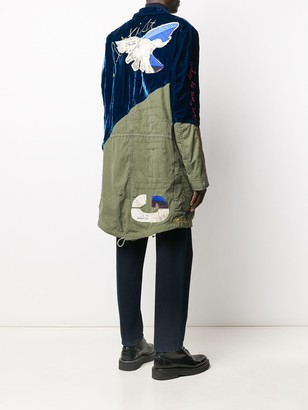 Greg Lauren Velvet Fishtail Parka Coat
