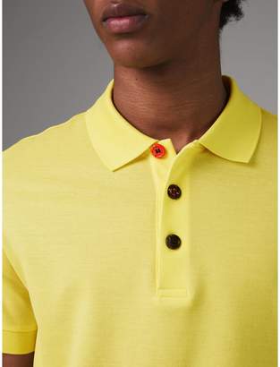 Burberry Painted Button Cotton Pique Polo Shirt