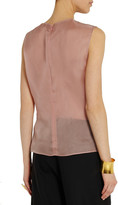 Thumbnail for your product : Fendi Leather-appliquéd silk-organza top