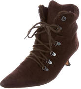 Thumbnail for your product : Manolo Blahnik Suede Lace-Up Boots