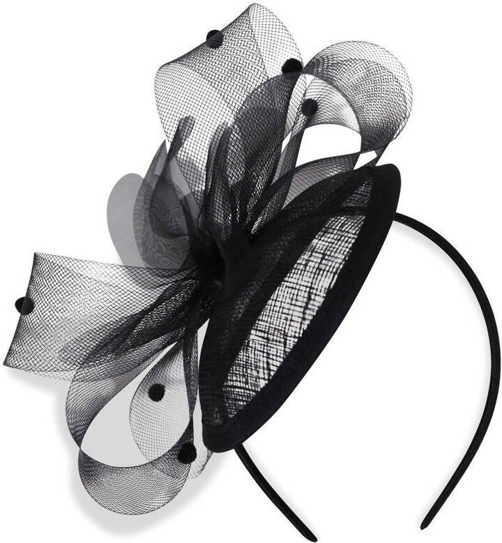 My Accessories London Disc Fascinator with Swirls and Pom Poms ShopStyle