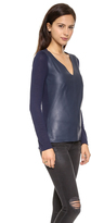 Thumbnail for your product : BB Dakota Dakota Collective Lennie Leather Front Sweater