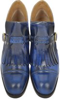 Thumbnail for your product : Marc Jacobs Navy Leather Fringed Monk Ankle Boot
