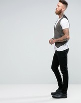 Thumbnail for your product : ASOS Skinny Waiscoat with Military Styling in Khaki