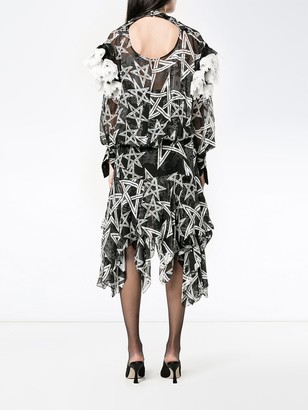 Preen by Thornton Bregazzi Alena star print asymmetric dress