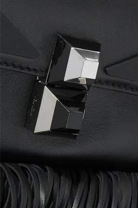 Fendi Baguette Studded Fringed Leather Shoulder Bag