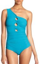 Thumbnail for your product : Karla Colletto Swim One-Shoulder Cutout One-Piece Swimsuit